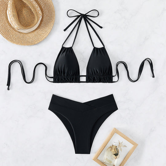 Damen Hochtaillierter Triangel-Bikini EB