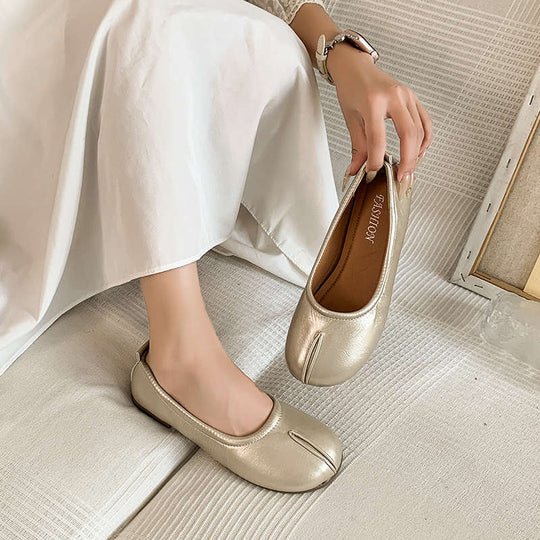 Damen Bequeme Leder-Mokassins mit elegantem Design EB