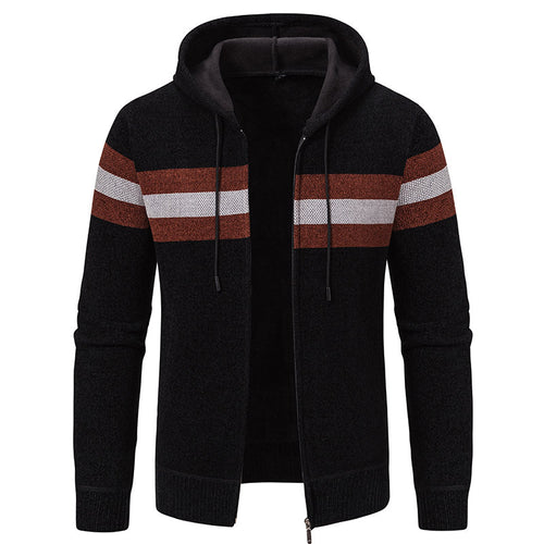 Herren modische Kapuzenjacke mit strukturiertem Design und elegantem Innenkragen EB