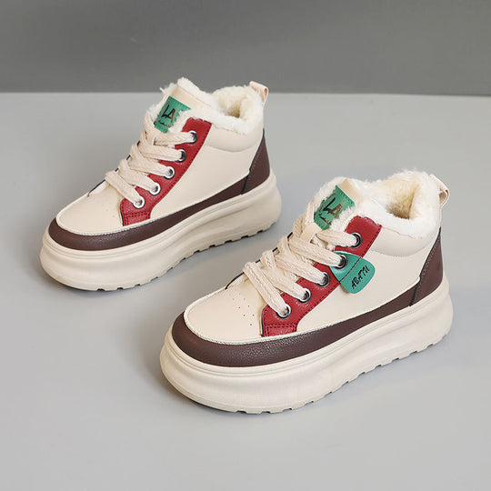 Damen warme und bequeme Sneakers mit flauschigem Innenfutter EB