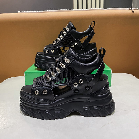 Damen Chunky Sandalen mit atmungsaktiver Mesh-Oberfläche und rutschfester Sohle EB