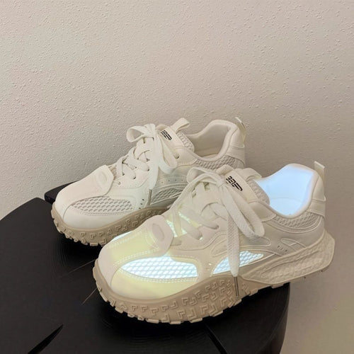 Damen Sportliche Sneakers mit atmungsaktivem Mesh-Obermaterial und dämpfender Sohle EB