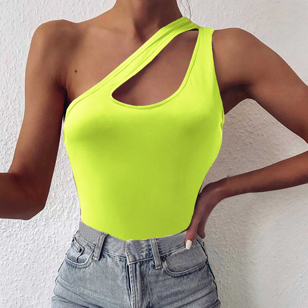 Damen asymmetrisches Bodysuit mit modischem Cut-Out EB