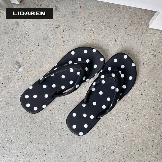 Damen Zehentrenner-Sandalen mit modernem Punkte-Design EB