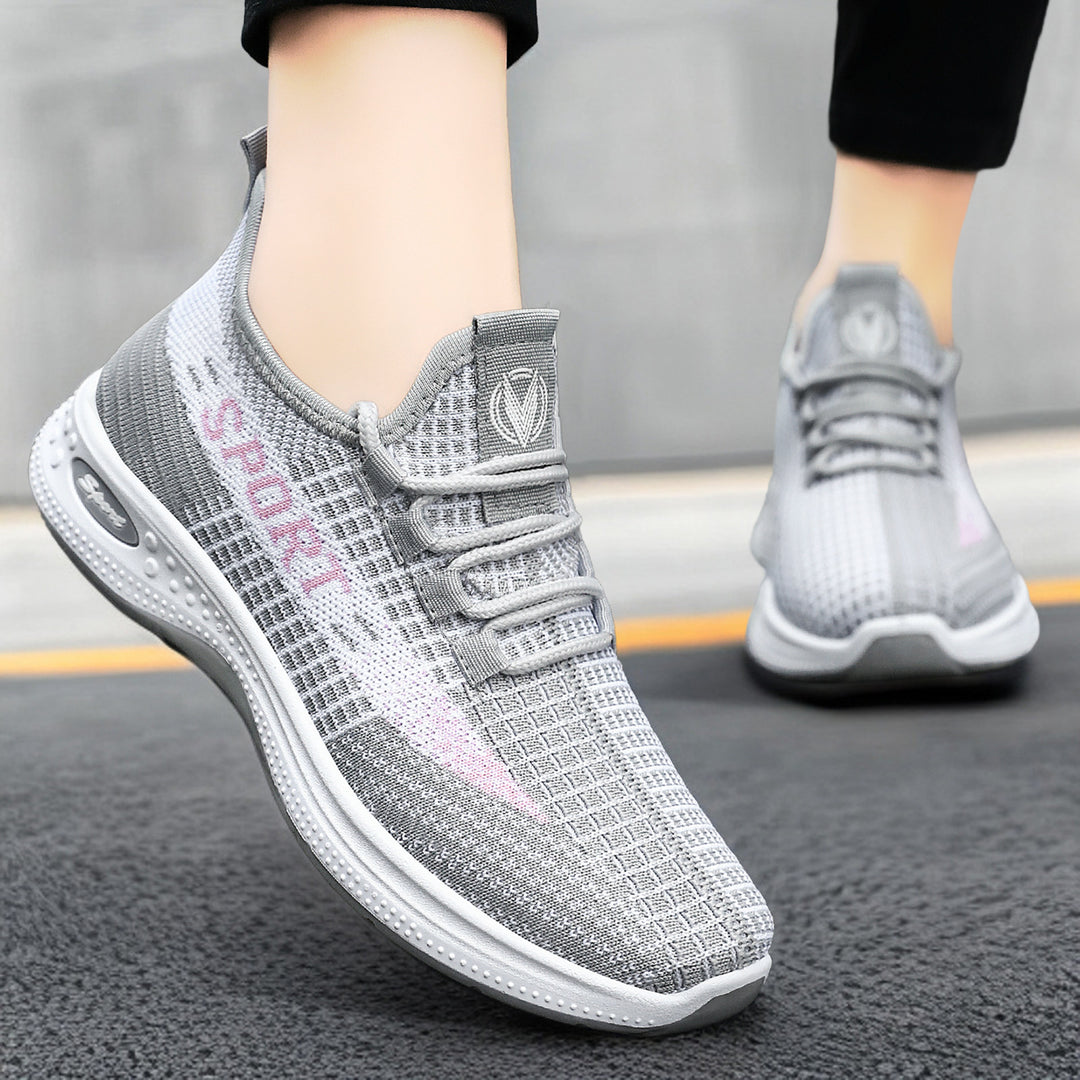Damen Sportliche Atmungsaktive Sneakers mit rutschfester Sohle EB
