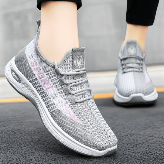 Damen Sportliche Atmungsaktive Sneakers mit rutschfester Sohle EB