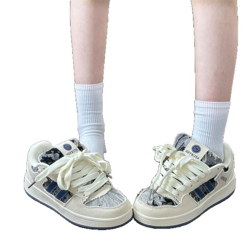 Damen Sportliche Sneaker mit atmungsaktiver Oberflächenstruktur und modischem Design EB