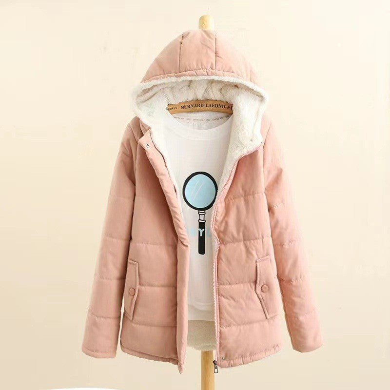 Damen gesteppte Winterjacke mit Kapuze und warmem Innenfutter EB