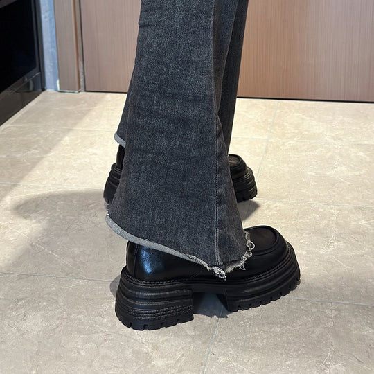 Damen Chunky Chelsea Boots mit rutschfester Gummisohle und stabiler Plattform EB