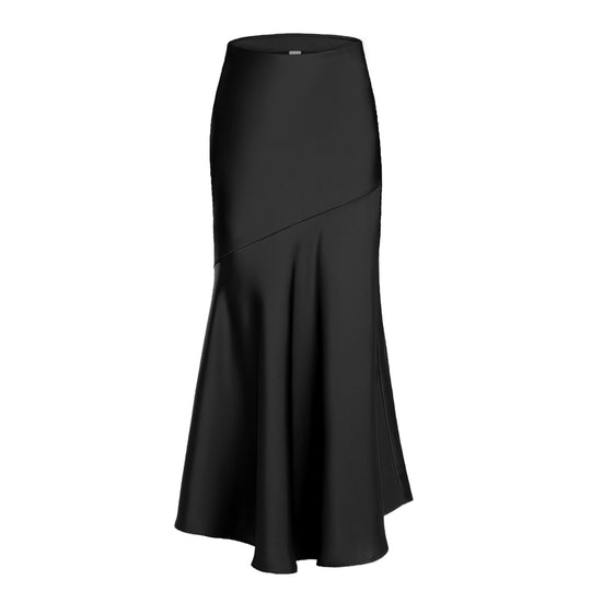 Damen Eleganter fließender Maxirock mit diagonaler Naht EB