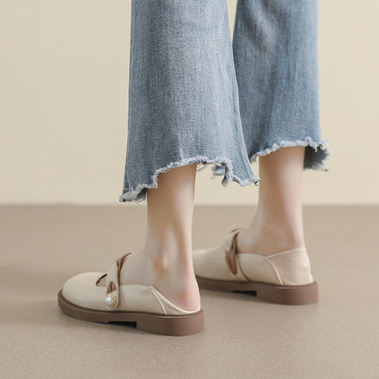 Damen elegante Ballerinas mit Schleifenakzent EB