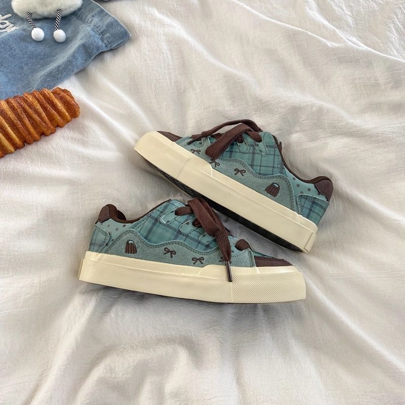 Damen Sportliche Sneaker im lässigen Karomuster mit modernem Design EB