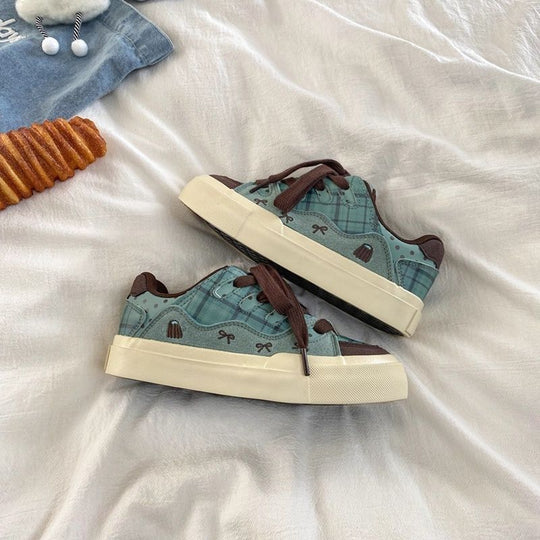 Damen Sportliche Sneaker im lässigen Karomuster mit modernem Design EB
