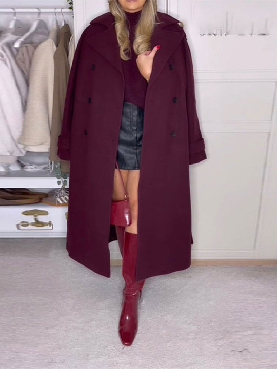 Damen Oversize-Trenchcoat mit doppelter Knopfreihe und großzügigen Taschen EB