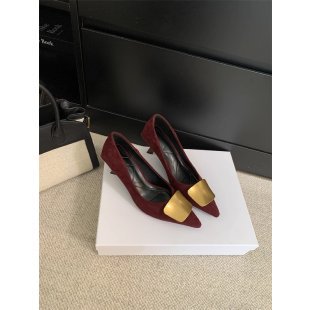 Damen elegante Pumps mit goldener Schnalle EB