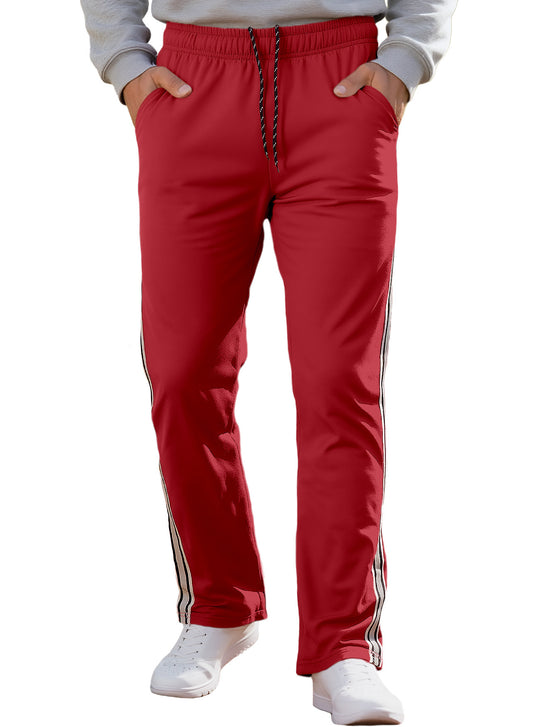 Herren nan Retro-Trackhose mit schmal zulaufendem Bein elastischem Bund Tunnelzug und seitlichen Streifen EB