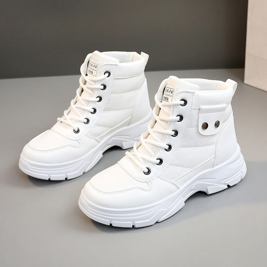 Damen modische High-Top Sneakers mit dämpfendem Profil und verstärktem Kragen EB