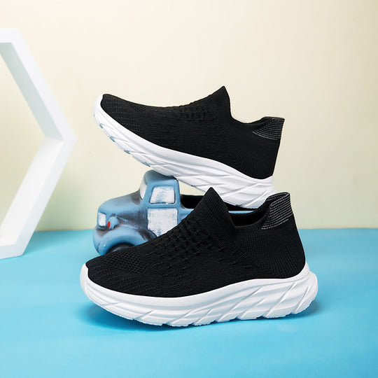 Damen Sportliche Sneaker mit atmungsaktivem Strickoberteil und dämpfender Sohle EB