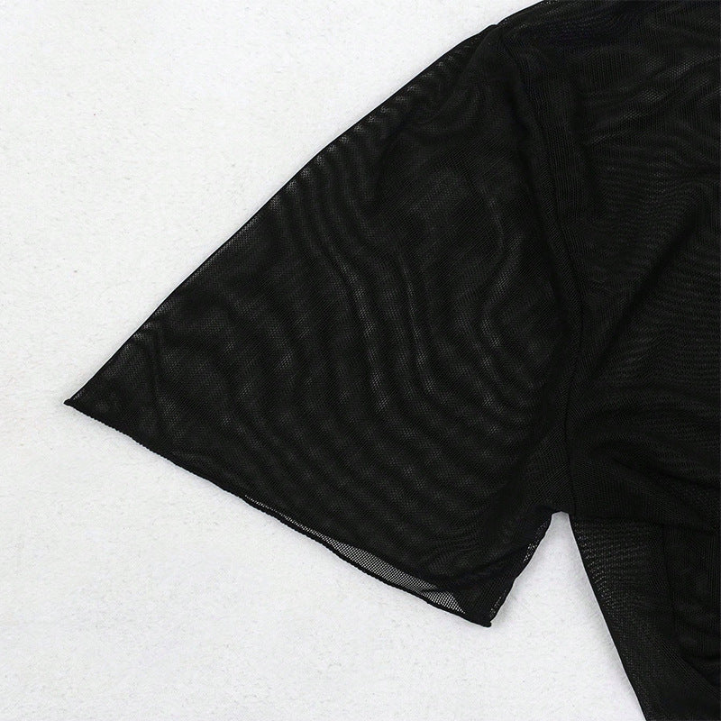 Damen Kurzes Transparentes Oberteil EB