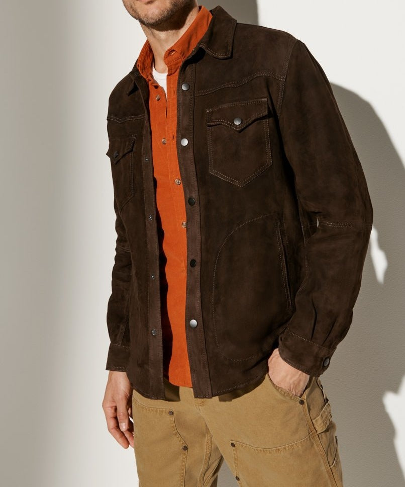 Herren Vegan lederjacke mit modernem Schnitt und praktischen Taschen EB