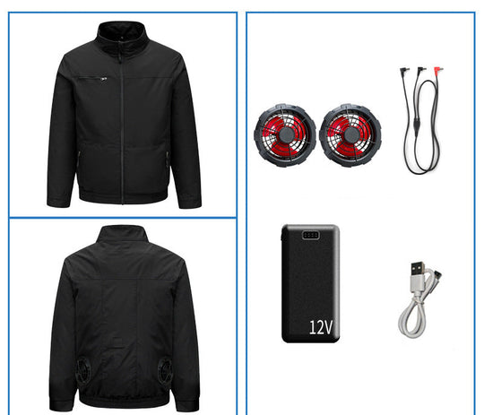Unisex nan Niederspannungs Lüfter-Set für Kühljacken mit drei kompakten Ventilatoren und Y-Anschluss R&B