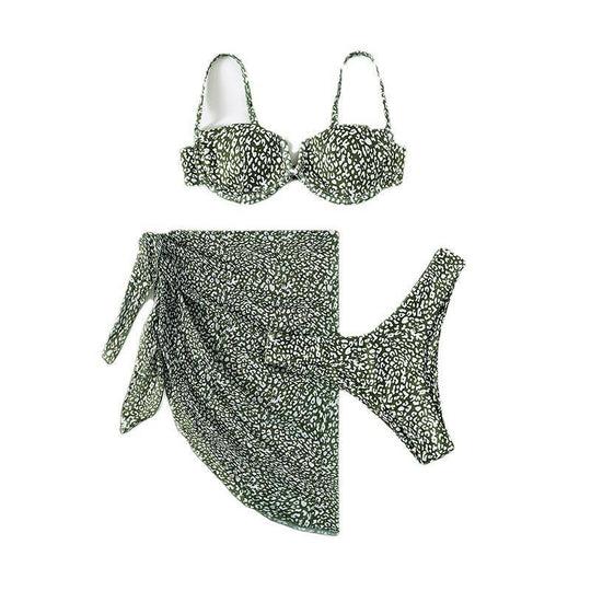 Damen Push-Up-Bikini mit elegantem Leopardenmuster EB