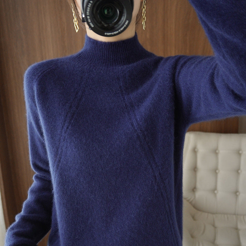 Damen kuscheliger Rollkragenpullover aus feinem Material mit lässigem Schnitt EB