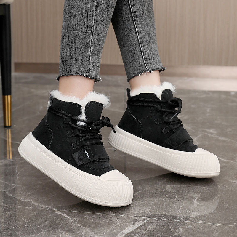 Damen Winterliche High-Top Sneakers mit kuscheligem Innenfutter EB