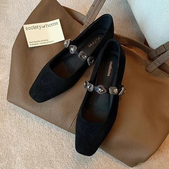 Damen Elegante Ballerina-Shoes mit einzigartigem Leoprint und kreativem Schnallendetail EB
