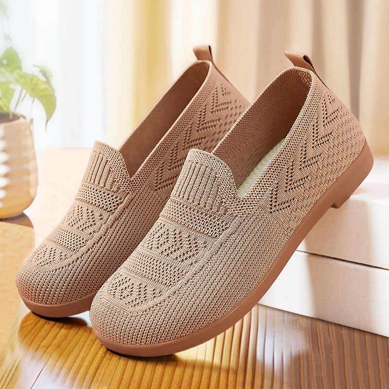Damen Atmungsaktive Freizeit-Slipper aus flexiblem Strickmaterial EB
