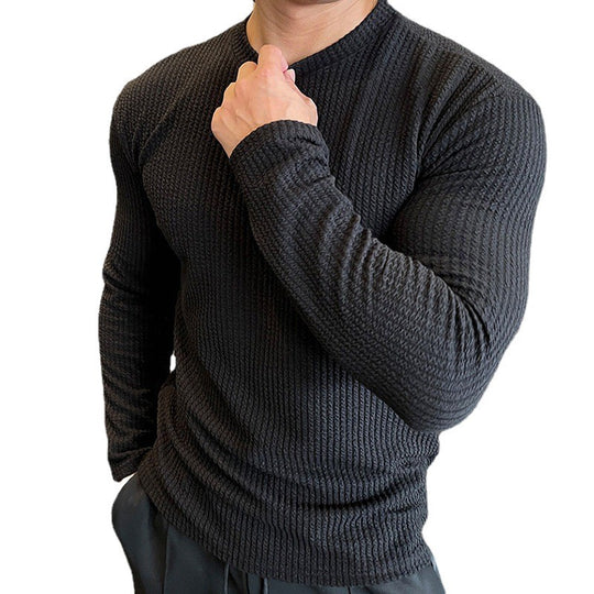 Herren Langarmshirt mit strukturiertem Gewebe EB