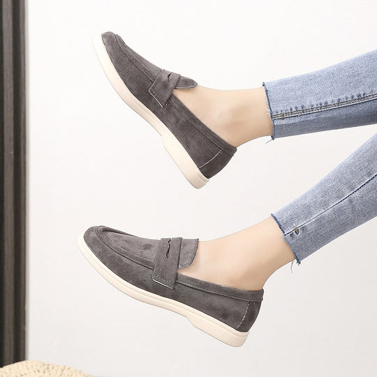 Damen Mokassins mit modischem Veloursleder-Design EB