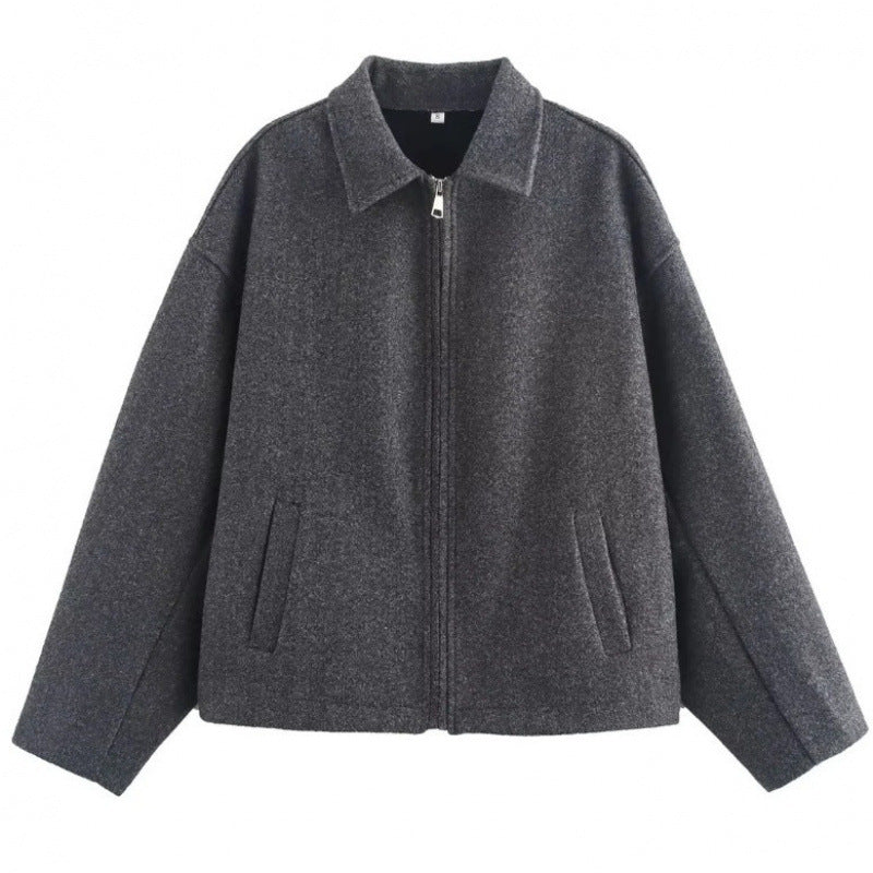 Damen modische Kurzjacke im lässigen Oversize-Stil mit eleganten Details EB