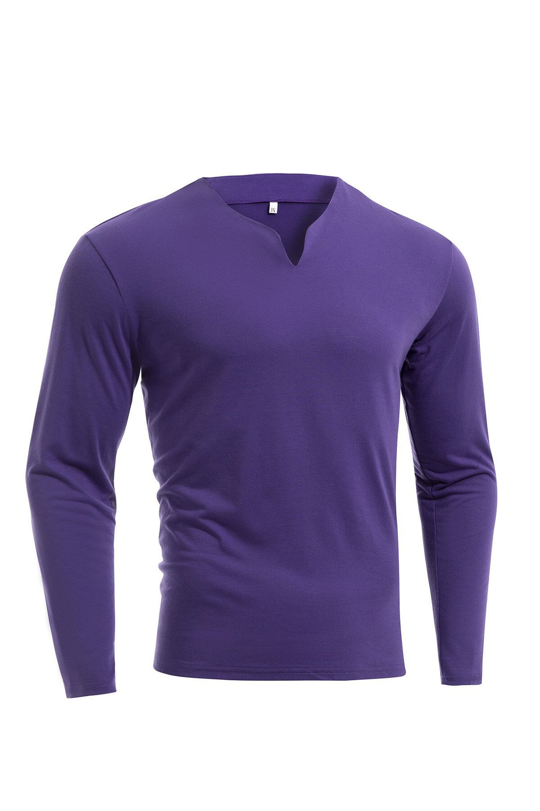 Herren nan Langarmshirt mit V-Ausschnitt Slim Fit Baumwollmix und elastischem Komfortbund EB