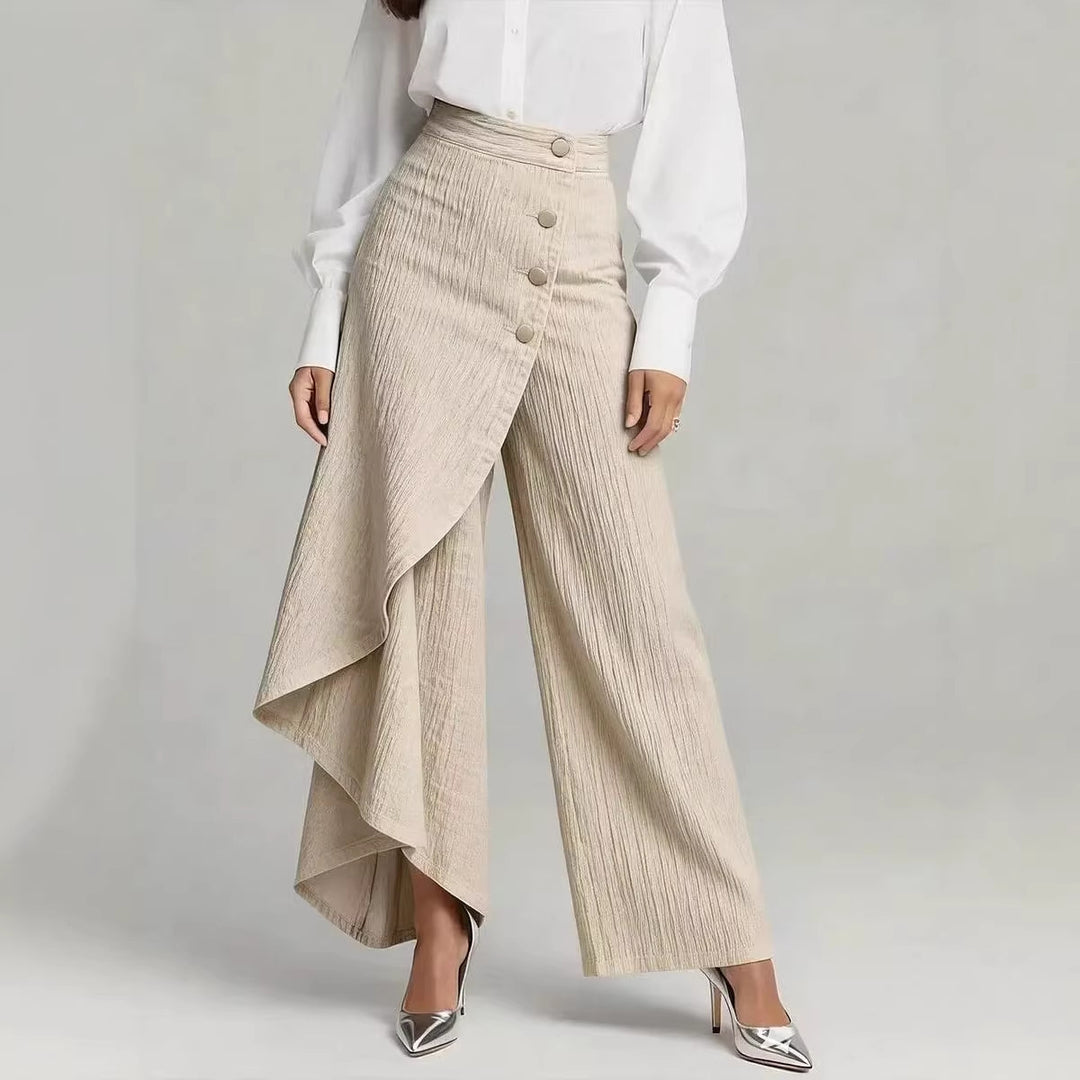 Damen Denim-Rock mit asymmetrischem Schnitt und Knopfdetails EB