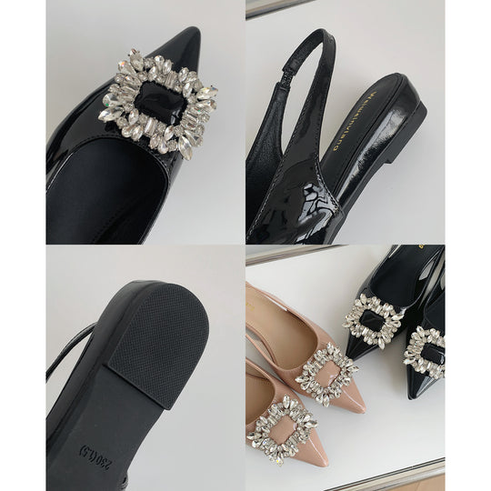 Damen Slingback Ballerinas mit funkelndem Strassdetail EB