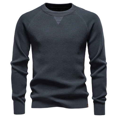 Herren nan mitteldicker Struktur-Strickpullover mit Raglanärmeln und Rippenbündchen EB