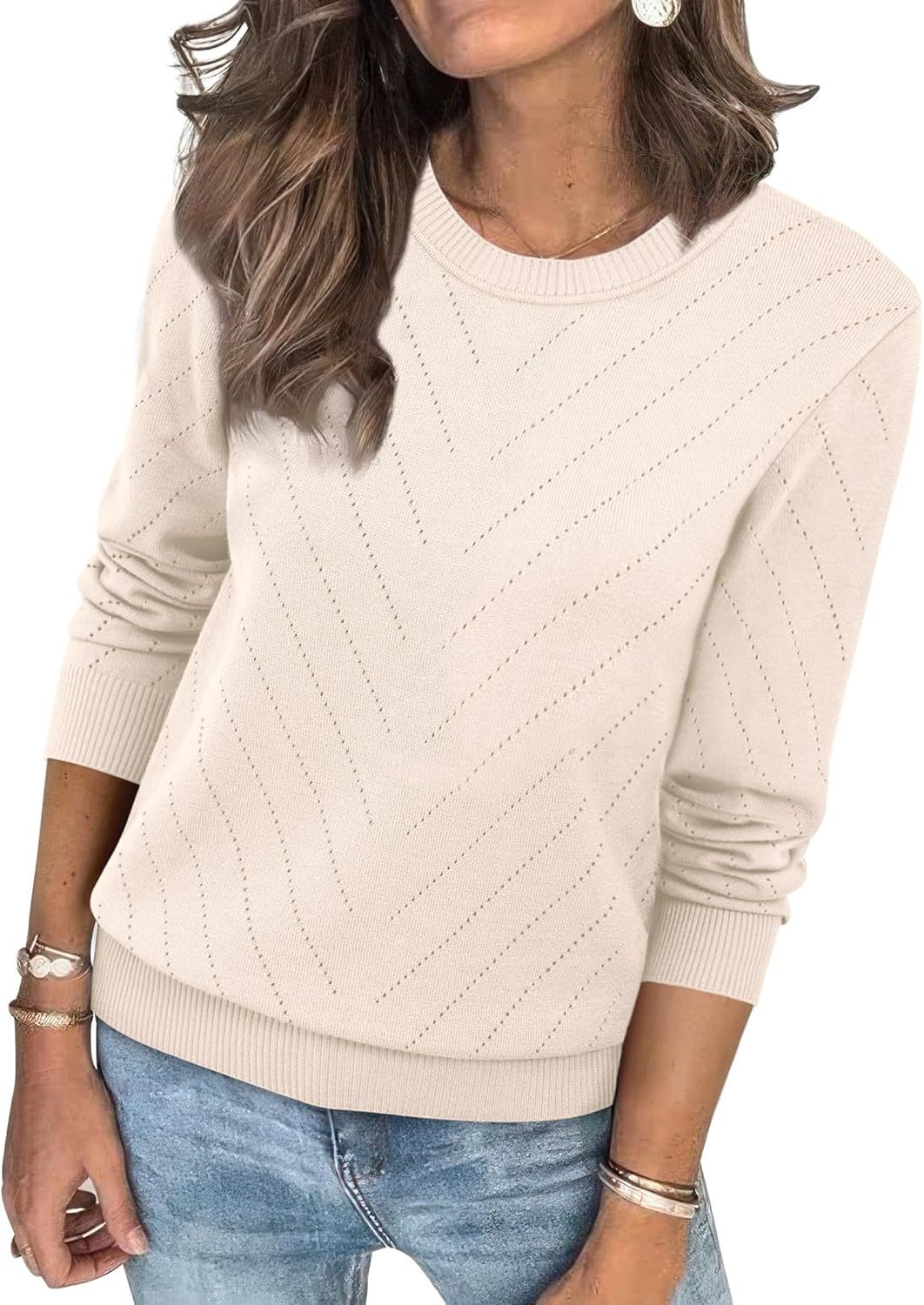 Damen eleganter gestreifter Pullover EB