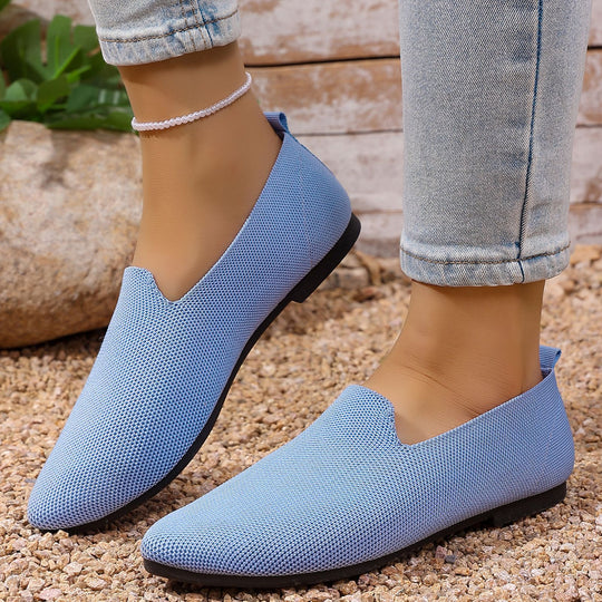 Damen nan leichte gestrickte Slipper mit Memory-Fußbett und rutschfester Sohle EB