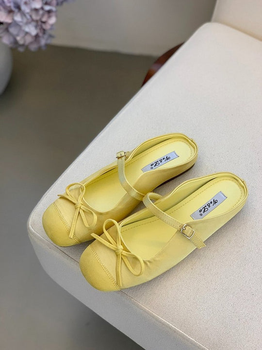 Damen Ballerinas mit modischem Riemchen und eleganter Schleifenapplikation EB