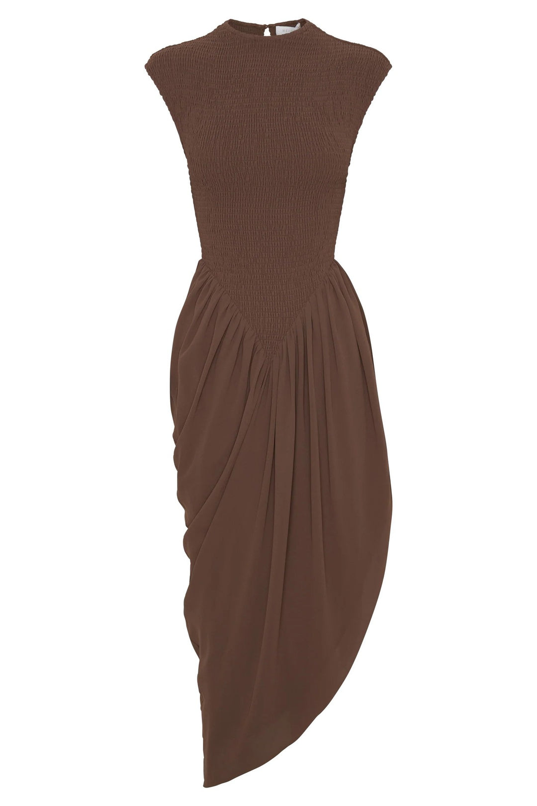 Damen Elegantes asymmetrisches Kleid mit strukturiertem Oberteil und fließendem Rock EB