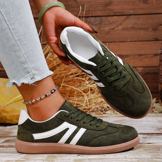 Damen Sportliche Sneakers aus hochwertigem Wildleder mit atmungsaktiver Sohle EB