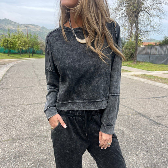 Damen Lässiger Sweatanzug im Vintage-Look EB