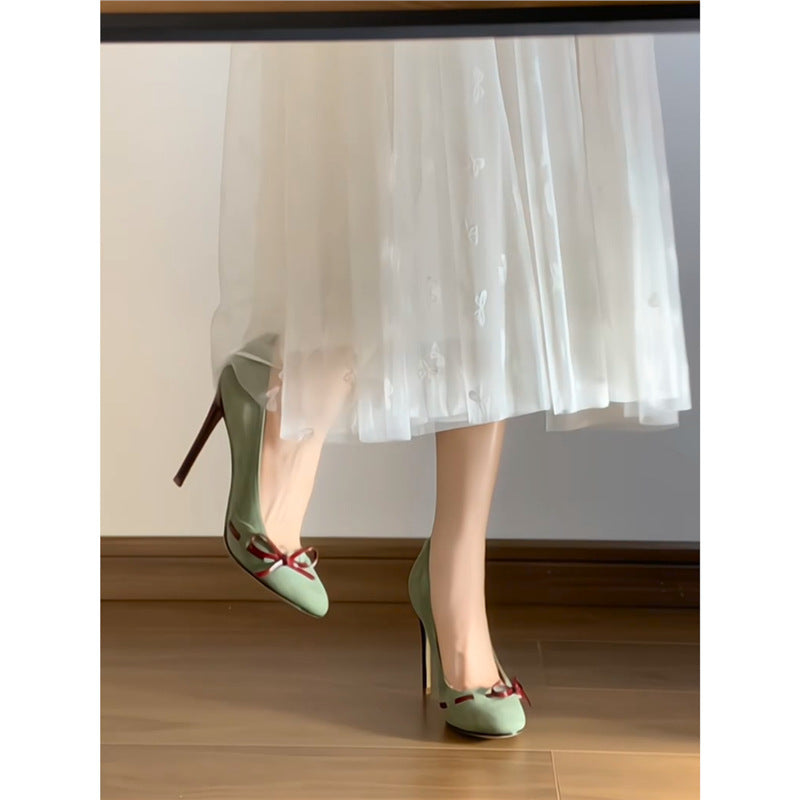 Damen elegante und raffinierte Stiletto-Pumps mit Schleifendetail EB