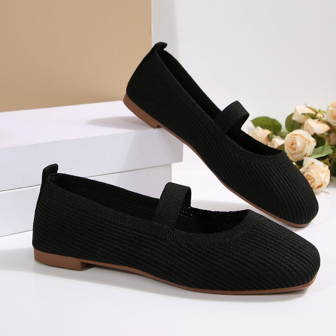 Damen Ballerinas mit elastischem Strickdesign EB