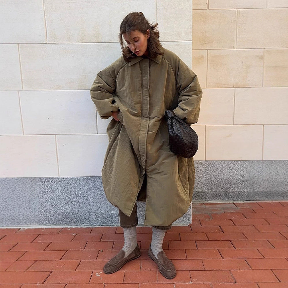 Damen Oversized Steppjacke mit elegantem Schnitt und praktischen Taschen EB