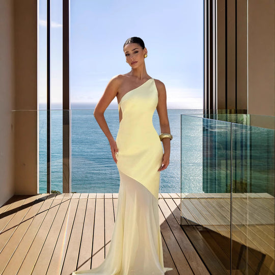 Damen asymmetrisches Abendkleid EB