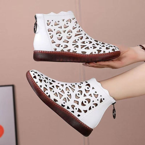 Damen Elegante und atmungsaktive Ankle Boots mit Cut-Out Design EB