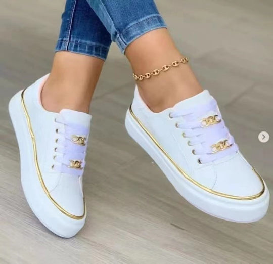 Damen Elegante Sneaker mit modischen Glitzerakzenten EB