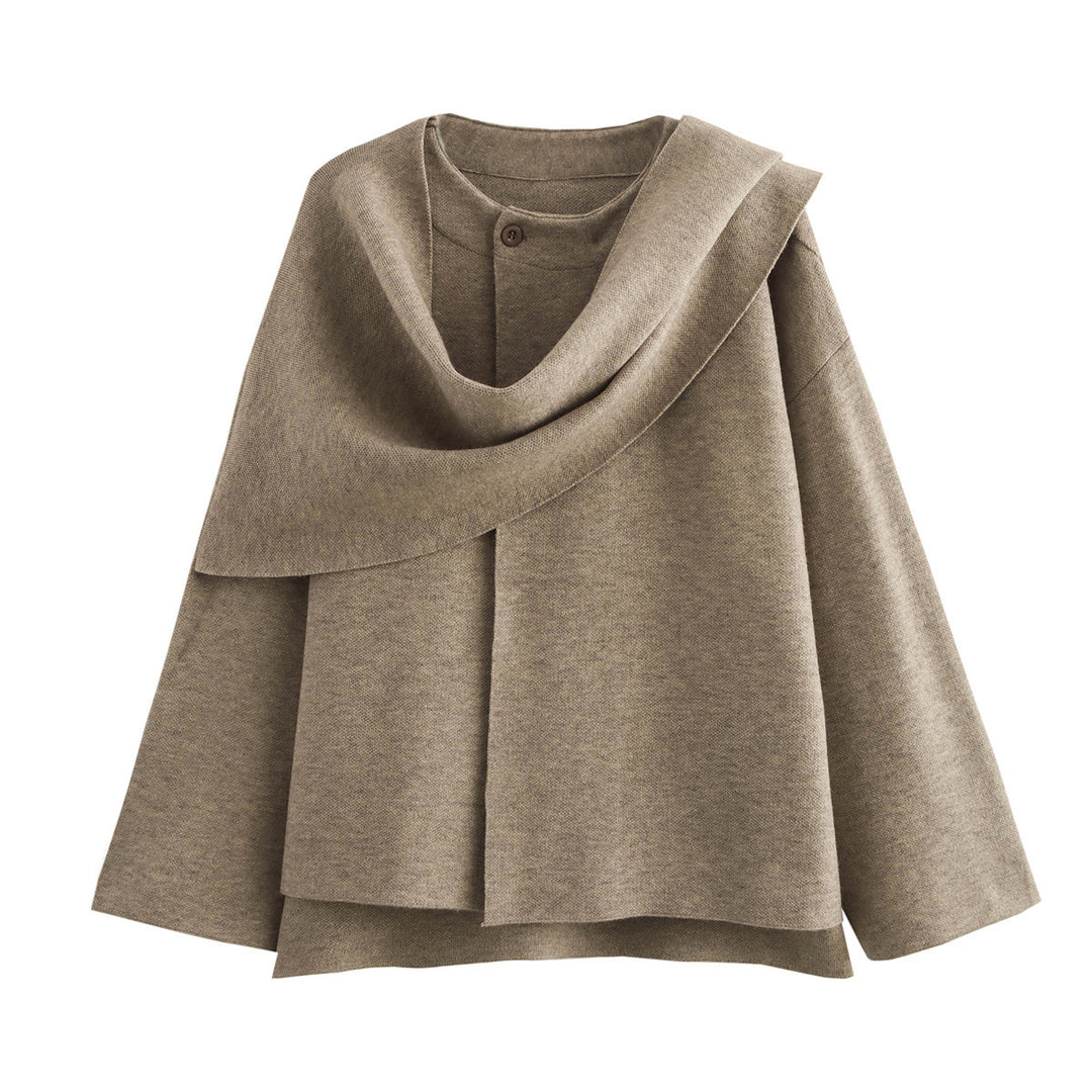 Damen asymmetrische ponchoartige Jacke aus weichem Material EB
